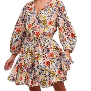 Velvet by Graham & Spencer Multicolor Floral Long Sleeve Dress